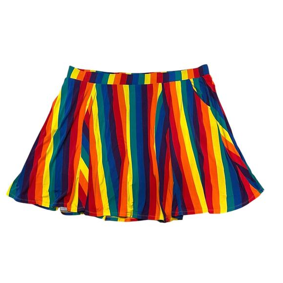 Torrid 5 (5X 28) Super Soft Rainbow Pride Skirt w/Built in Shorts Skort Punk Gay - Picture 1 of 4